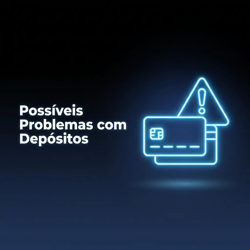 Ilustração com ícones bancários e alerta, listando problemas comuns em depósitos e passos simples para resolver cada um