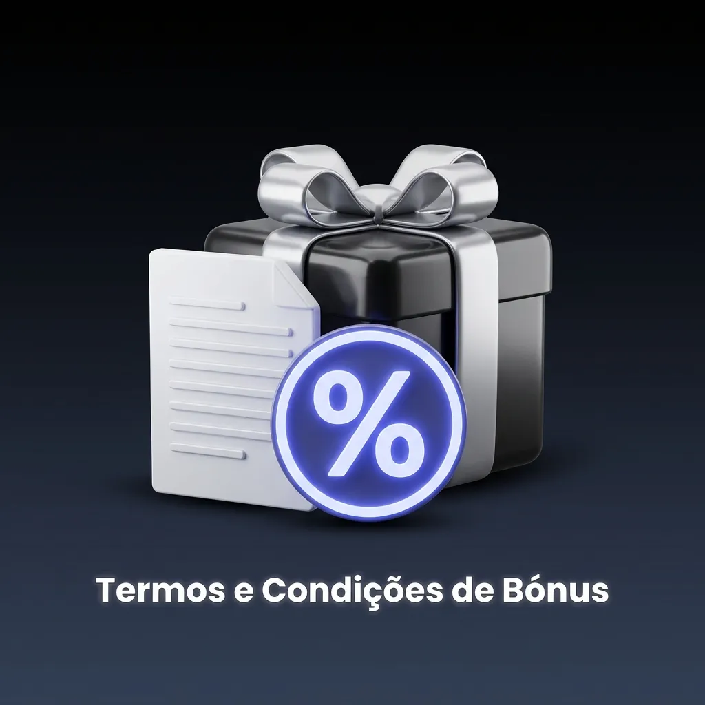 Ecrã com título “Termos e Condições de Bónus” e lista de regras detalhadas sobre uso, rollover e levantamentos