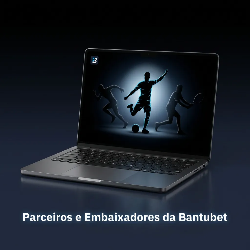 Banner “Parceiros e Embaixadores da Bantubet” com logótipos de clubes, federação, ex-jogador angolano e influenciador digital