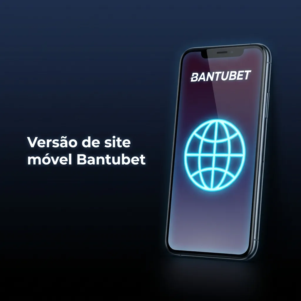 Ecrã de smartphone mostrando o site móvel Bantubet com opções de apostas, casino e gestão de conta adaptadas ao ecrã pequeno